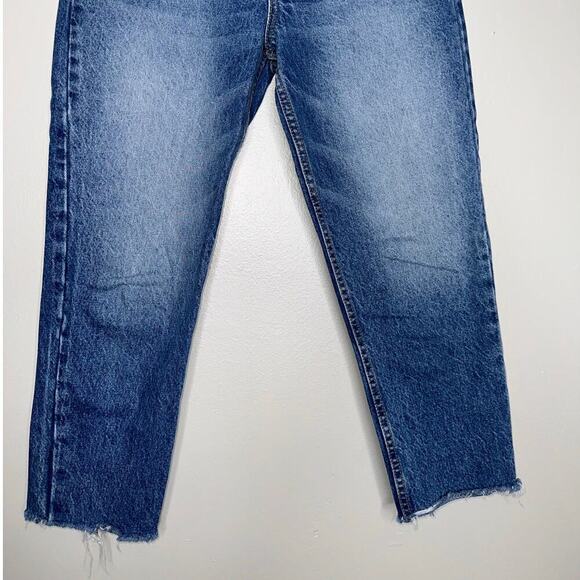 Revice StarGirl High Rise Button Fly Straight Leg Jeans Solid Blue Size 26 - Picture 4 of 6